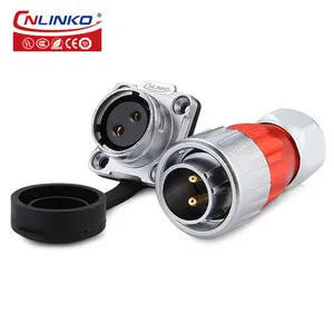 CNLINKO M20 2 Pin Plug and Socket Power Waterproof Cable Wire Connector with Dust Cover