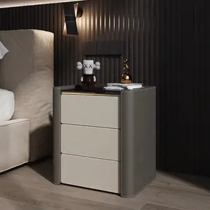 意大利设计现代床头柜木制床头柜带储物小床头柜
