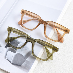 2026 Thick <strong>Frame</strong> Retro Glasses for Men Tr90 Acetate square Glasses <strong>Frame</strong> Women Trendy Student Accessories Brown Green <strong>Grey</strong> - Product Image 3