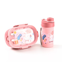 Dessin animé garçons filles 2 compartiments pique-nique tiffin récipient alimentaire sans bpa micro-ondes coffre-fort enfants école boîte à lunch et bouteille d'eau ensemble