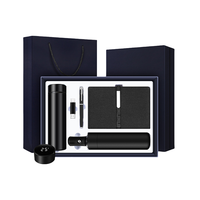 Ensemble cadeau d'affaires de luxe avec carnet en cuir PU A5, parapluie automatique, thermos intelligent USB 8 Go-64 Go