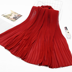 Nueva moda para mujer Bandana étnica Jersey de gasa a rayas Hijab con perlas de seda dobladas Musulmán Nuevo estilo - Product Image 6