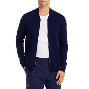<span class=keywords><strong>Cardigan</strong></span> in Cashmere da uomo con cerniera piena in maglia invernale color <span class=keywords><strong>cammello</strong></span> chiaro su misura - Product Image 2