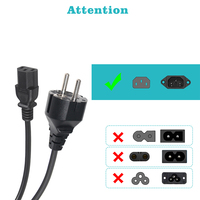 Kabel Daya VDE 250V EU Schuko ke IEC C13, 2M H05VV-F 3G0.75mm² Kabel Listrik untuk Monitor PC Server