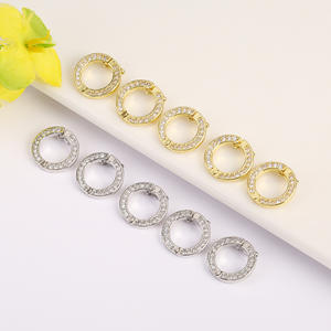 Hallazgos de llavero circular de diamantes de imitación Cierres de cristal chapados en oro y plata Decoración Fabricación de joyas Suministros para manualidades con estilo - Product Image 4