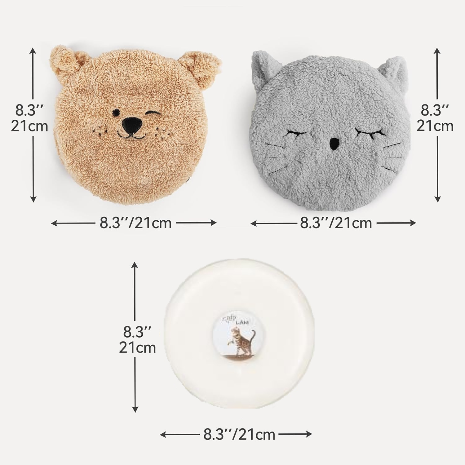 Ensemble de 2 peluches gris-brun