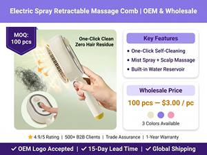 <span class=keywords><strong>Brosse</strong></span> à cheveux Type-C avec pulvérisation d'eau, <span class=keywords><strong>brosse</strong></span> de massage du cuir chevelu, <span class=keywords><strong>brosse</strong></span> à cheveux sans fil antistatique, portable, autonettoyante pour les voyages - Product Image 3