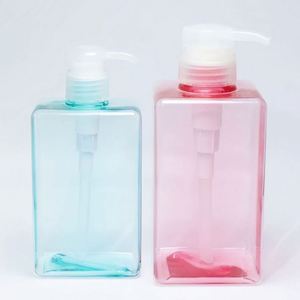 100/150/250/280/450ml Square Pink PETG Empty Shampoo Lotion Shower Gel <b>Pump</b> Sprayer <b>Bottle</b> <b>Dispenser</b> - Product Image 5