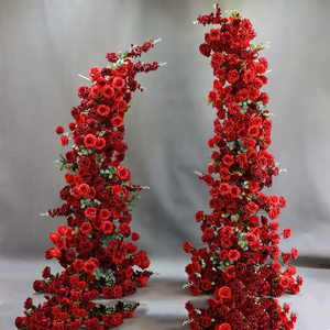 Arco de Flores Artificiales para Decoración de Bodas, Arco de Rosas Rojas, Venta al Por Mayor - Product Image 4