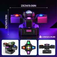 Projecteur LED mobile 70W à 4 bras, faisceau laser, stroboscope, boule magique, lampe DMX512, éclairage de scène activé par le son pour bar, karaoké, fête, discothèque