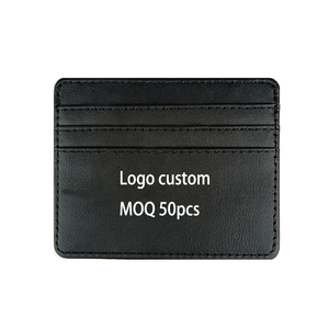 Logo de marque personnalisé <span class=keywords><strong>porte</strong></span>-cartes en cuir pour femmes OEM mince matériau PU 6 fentes pour cartes portefeuille de poche pour cadeau de promotion - Product Image 2