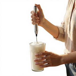 <span class=keywords><strong>Mousseur</strong></span> à café et à lait électrique automatique portatif mini transfrontalier à piles sèches avec fouet à œufs 5W Modèle NP26-1 - Product Image 1