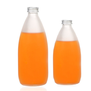 Bouteille en verre givré personnalisée avec étiquette transparente de 250 ml et 500 ml pour café, boissons, jus de fruits, lait, vin, avec bouchon à vis en aluminium - Product Image 2
