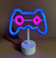 Lampu bunga Neon LED, lampu meja PVC dekorasi ruang Game dan kamar tidur dioperasikan baterai