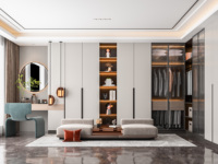 Service OEM : Conception de dressing scandinave gain de place, lignes épurées, rangement intelligent, mobilier de chambre, dressing