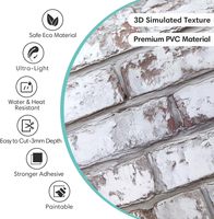 CE UK Commomy 10 pièces Panneaux muraux 3D imitation brique, Carreaux PVC auto-adhésifs à peler et coller, pour crédence en silicone, style moderne