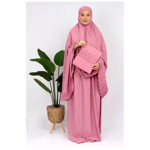 SIPO – robe Hijab Abaya en Satin pour femmes musulmanes, Jubah, tissu, broderie, bordure télékung