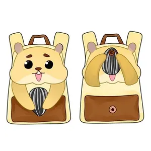 Mochila de pelúcia para bebês, mochila de brinquedo de pelúcia personalizada com logotipo de animal fofo de desenho animado, mini mochila