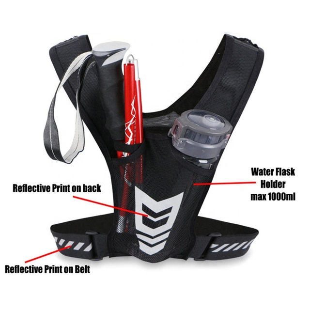 Lightweight Reflective Running Vest Black Running Vest Phone Holder Cycling Universal Running Vest Hydration