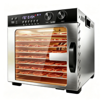 Groothandel 600W 8 304 roestvrijstalen bakjes fabrieks prijs 48 uur timer digitale professionele huisdier traktatie vlees jerky maker dehydrator