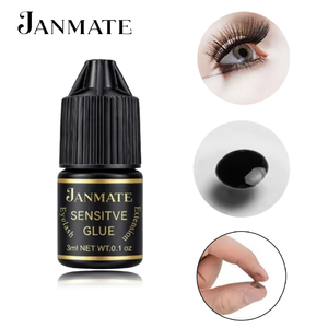 Colle adhésive pour extensions de cils, végane, faible irritation, <span class=keywords><strong>yeux</strong></span> sensibles, imperméable, séchage rapide 1-2s, liquide noir pour bouquets de cils - Product Image 1