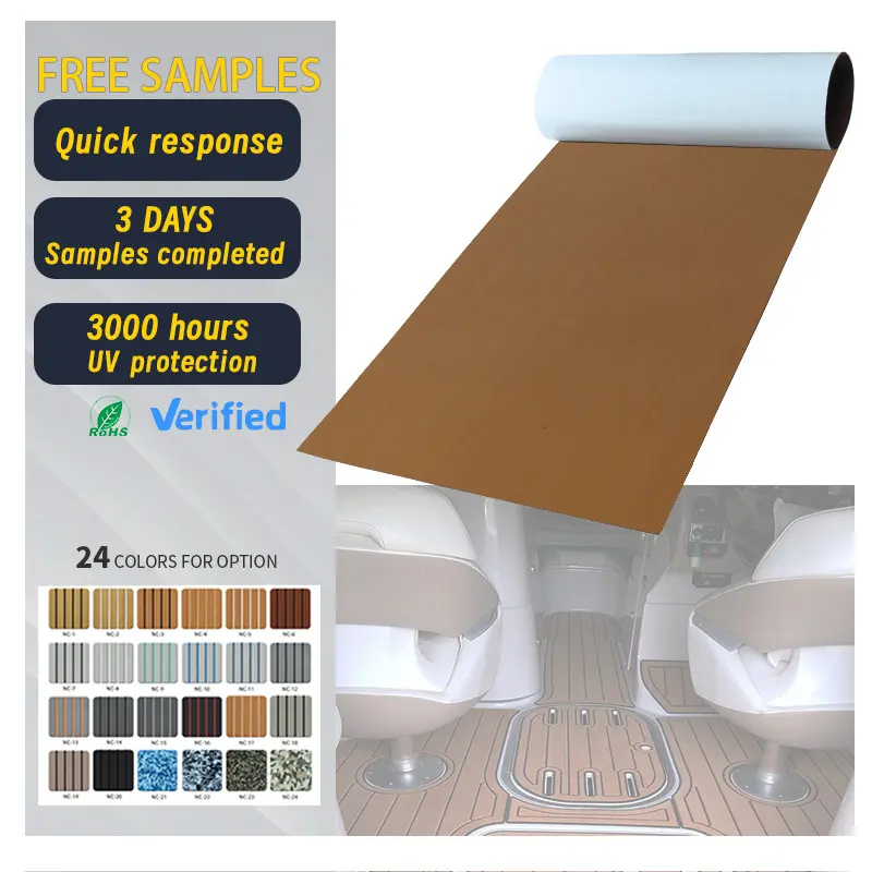 Ocean Sport high density Self Adhesive Anti UV 3000 hours Marine Decking PE Foam Marine Deck Faux Teak Decking