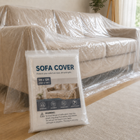 Funda de Sofá de Plástico PE Resistente, Impermeable y a Prueba de Polvo, para Mudanza, Almacenamiento y Protección