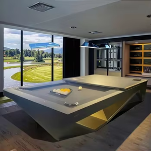 Système de retour de billes de billard professionnel de 9 pieds en ardoise avec poches en cuir véritable et construction en bois durable pour les jeux de <span class=keywords><strong>snooker</strong></span> - Product Image 4