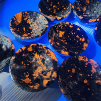 Bol en pierre Yooperlite de 7 cm avec forte réaction aux UV, ultraviolet pour la guérison, la chance et la décoration intérieure