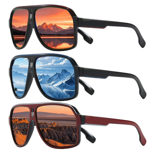 New Polarized UV400 Sunglasses Large Frame Outdoor Hiking and Cycling Sports Unisex Retro Fishing Glasses