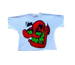 Camiseta Y2K de tamanho grande com estampa gráfica de hip hop para homens, camiseta personalizada de tamanho grande e de gola redonda