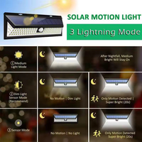 Lampes solaires LED IP65 pour extérieur, lampe murale solaire avec détecteur de mouvement PIR, lampe solaire étanche pour la décoration du jardin