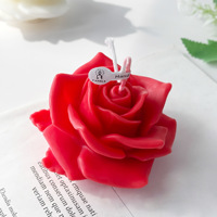 Lilin Aroma Mawar Tiga Dimensi untuk Hari Valentine dengan Suasana Mewah dan Lilin Berbentuk Bunga yang Realistis