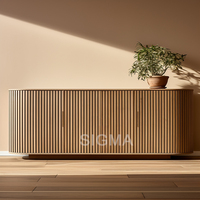 Moderner Minimalistischer Massivholz-Aufbewahrungsschrank Sideboard Naturfinish für Innenräume Esszimmer Wohnzimmer Hotel-Möbel
