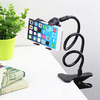 Ucuz telefon tutucu Gooseneck braketi kolu ile havai canlı dirsek telefon kelepçe braketi esnek uzun kol cep tutucu standı