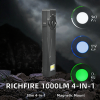 Untuk Senter LED Mini Ultra Slim 1000LM 4-in-1 (Hijau/Biru/UV/Merah) dengan Dudukan Magnetik Tahan Air IP65 untuk Berkemah.