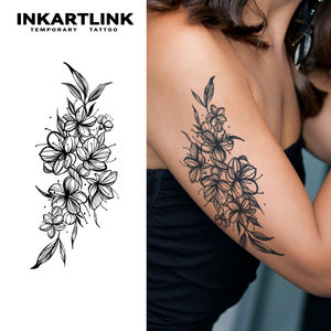 INKARTLINK - Pegatinas <span class=keywords><strong>de</strong></span> Tatuajes Temporales para el Cuerpo, Diseño <span class=keywords><strong>de</strong></span> Ramo Floral, Resistentes al Agua, Ecológicas, Duran 15 Días, Paquete al por Mayor - Product Image 1