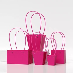 Jaune hauteur 13.5cm saint valentin fleuriste boîte d'emballage sac en papier Bouquet sac en papier Kraft sac à provisions - Product Image 4