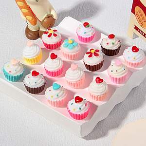 Ensemble d'ornements miniatures en forme <span class=keywords><strong>de</strong></span> cupcakes, figurines en résine multicolores pour la décoration <span class=keywords><strong>de</strong></span> micro-paysages <span class=keywords><strong>et</strong></span> <span class=keywords><strong>de</strong></span> jardins féériques - Product Image 5