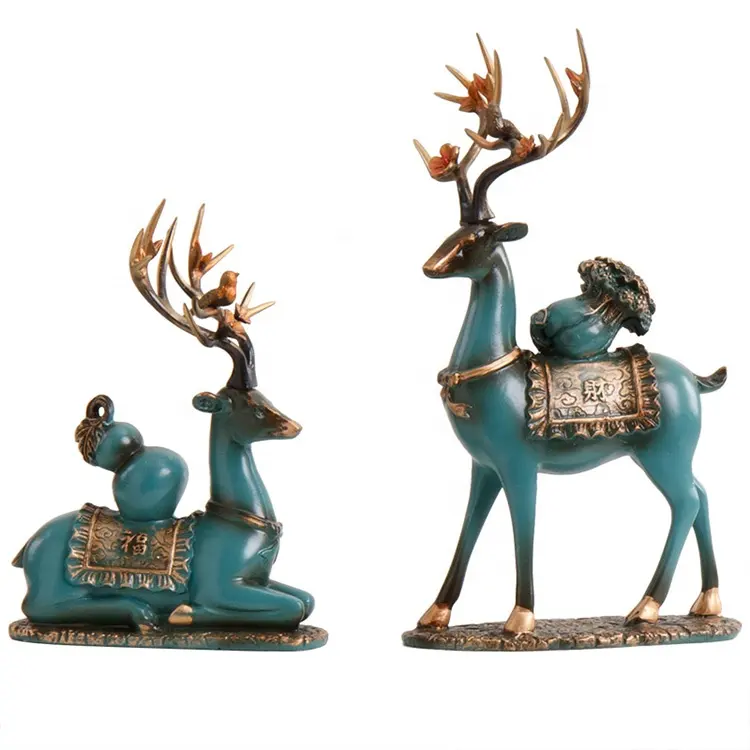 Estatua de resina con soporte de ciervo para decoración del hogar, estatua de moda con Animal