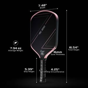 Pala de Pickleball de Fibra de Carbono Texturizada Multicompuesta con Forma Híbrida de Diamante, Aprobada por la USAPA, con Núcleo de Panal, Gran Agarre y Efecto de Rotación, 16 mm - Product Image 3