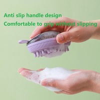 Bain de massage pour animaux de compagnie 2 en 1, peigne de massage pour chat et chien, élimine les poils flottants remplis de gel douche, produits de nettoyage
