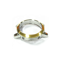 Boîtier de montre-bracelet en acier inoxydable 316L argenté et doré de 42mm pour saphir chronographe automatique ETA VALJOUX 7750
