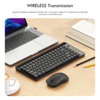 Clavier et souris sans fil UMILA, vente en gros d'usine, taille compacte, 104 touches, clavier d'ordinateur de bureau 2.4G BT rechargeable