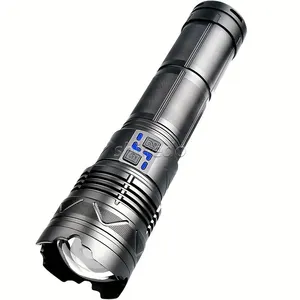 High Power Spotlight Long Range LED Flashlight With Power Charging Zoomable Aluminum Alloy Torch Outdoor Lantern