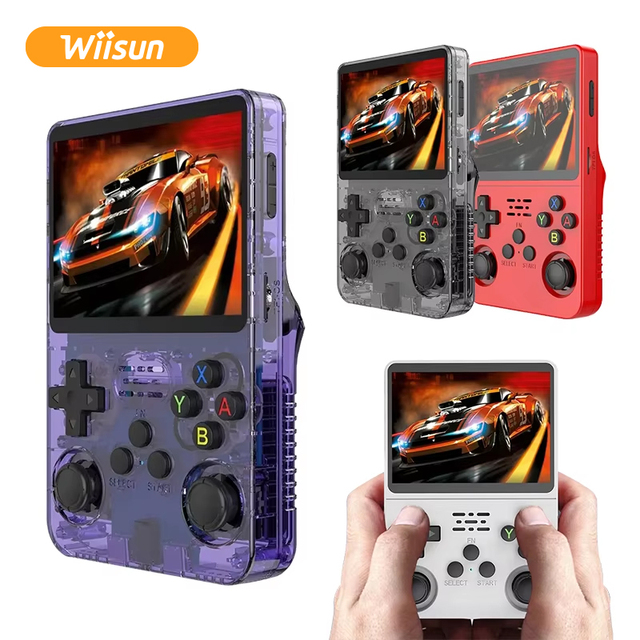 R36S Handheld Game Console Retro Games Linux System 64GB 3.5 Inch Screen Portable Pocket Game Video Player for PS1 Consola