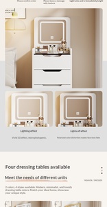 <span class=keywords><strong>Commode</strong></span> sur pied éclairée, style crème intégré, panneau moderne et simple, rangement tendance pour petit appartement - Product Image 5