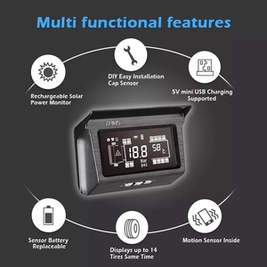 Medidor de presión de neumáticos con energía solar digital inalámbrico Sistema de monitoreo <span class=keywords><strong>SPY</strong></span> Sensores de 6 ruedas TPMS Compatible FM Atego TGS Axor Trucks - Product Image 5