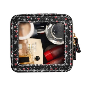Cold Zipper High Grade Portable Large Leather clear Cosmetic Bag <b>Makeup</b> <b>Storage</b> <b>Box</b> Organizer for Cosmetic - Product Image 2