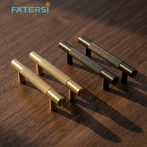 5 Inch <strong>Antique</strong> Bronze <strong>Brass</strong> Handle Pull Knurled Diamond Cross Line Finish for Furniture Kitchen Cabinet Drawer <strong>Door</strong> <strong>Knob</strong> - Product Image 2